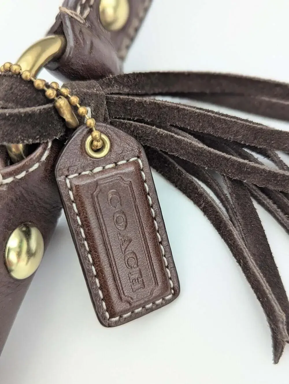 Vintage Coach Hampton Brown Embossed Stitch Signature Leather Hobo Bag/Purse